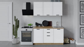 Кухонный гарнитур «Лорас» длиной 150 см Дуб крафт золотой/Холст белый в Нягани - nyagan.mebel-tymen.ru | фото