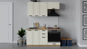 Кухонный гарнитур «Лорас» длиной 160 см со шкафом НБ Дуб крафт золотой/Холст брюле в Нягани - nyagan.mebel-tymen.ru | фото