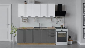 Кухонный гарнитур «Лорас» длиной 200 см Дуб крафт золотой/Холст белый/Холст вулкан в Нягани - nyagan.mebel-tymen.ru | фото