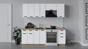 Кухонный гарнитур «Лорас» длиной 220 см Дуб крафт золотой/Холст белый в Нягани - nyagan.mebel-tymen.ru | фото