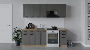 Кухонный гарнитур «Лорас» длиной 220 см Дуб крафт золотой/Холст вулкан в Нягани - nyagan.mebel-tymen.ru | фото