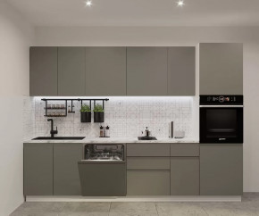 Кухонный прямой гарнитур арт.12, 3000 мм, Лайн/Обсидиан в Нягани - nyagan.mebel-tymen.ru | фото