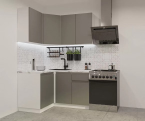 Кухонный угловой гарнитур арт.2, 1200x1400 мм, Лайн/Обсидиан в Нягани - nyagan.mebel-tymen.ru | фото