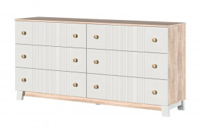 Ланзетти Комод 6 ящиков Дуб Торонто/Жемчуг в Нягани - nyagan.mebel-tymen.ru | фото
