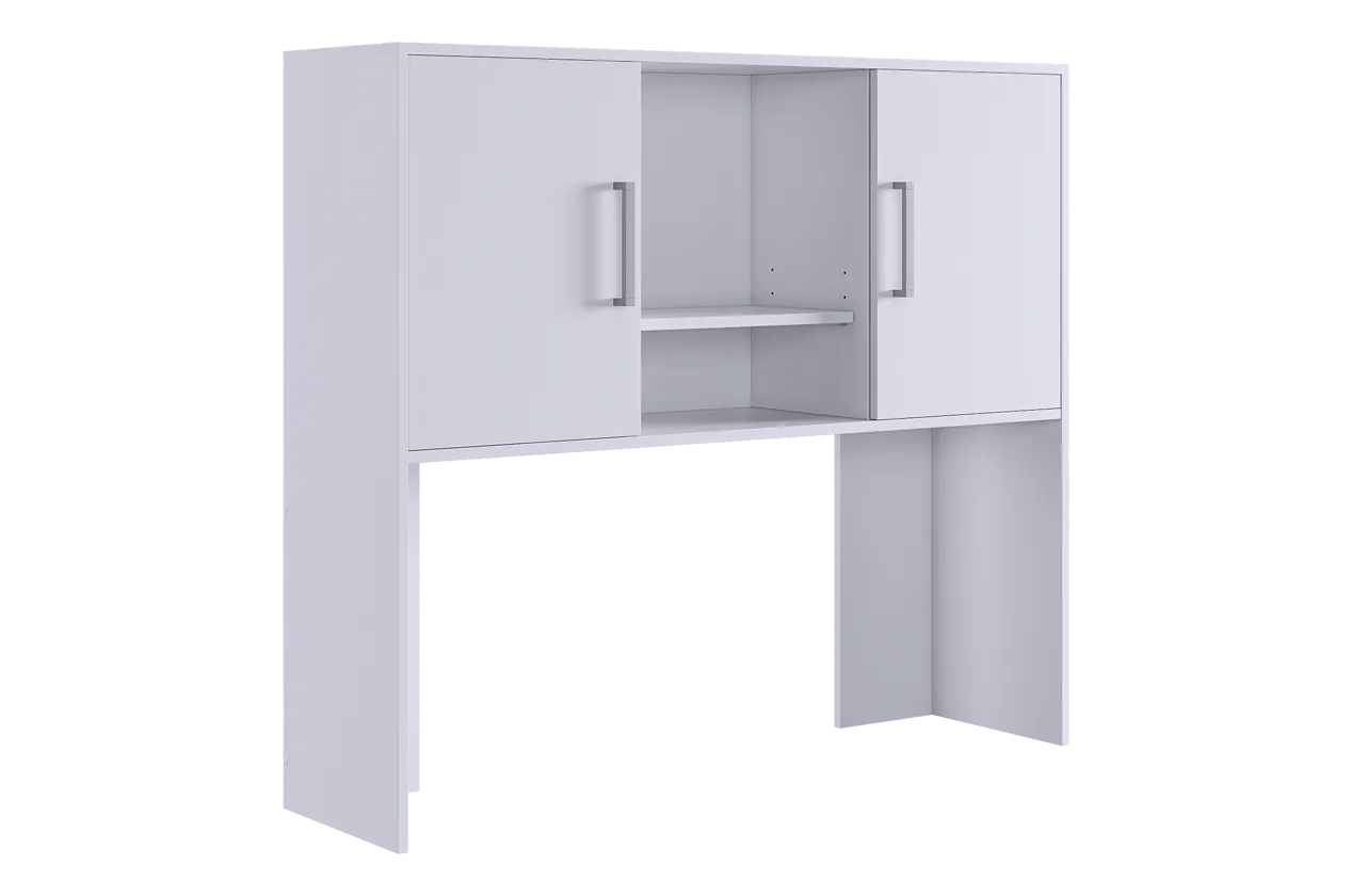 Надстройка стола компьютерного 1200 Лайт-2 белый/белый в Нягани - nyagan.mebel-tymen.ru | фото