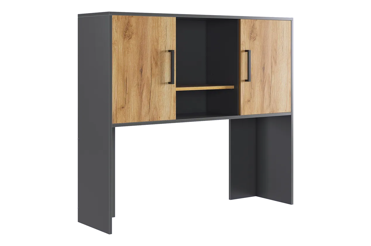 Надстройка стола компьютерного 1200 Лайт-2 графит/дуб крафт золотой в Нягани - nyagan.mebel-tymen.ru | фото