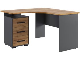 Стол компьютерный 1200 угловой Лайт-2 графит/дуб крафт золотой в Нягани - nyagan.mebel-tymen.ru | фото