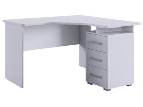 Стол компьютерный 1200 угловой Лайт-2 белый/белый в Нягани - nyagan.mebel-tymen.ru | фото
