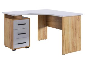 Стол компьютерный 1200 угловой Лайт-2 дуб крафт золотой/белый в Нягани - nyagan.mebel-tymen.ru | фото