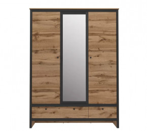 LOFT шкаф SZF3D2S (Дуб вотан/ Черный) в Нягани - nyagan.mebel-tymen.ru | фото