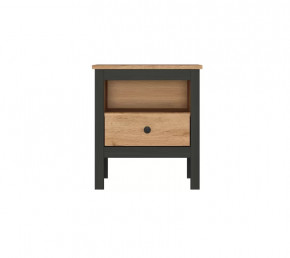 LOFT тумба прикроватная KOM1S (Дуб вотан/Черный) в Нягани - nyagan.mebel-tymen.ru | фото