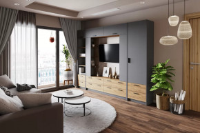 Модульная гостиная Оттавия Антрацит в Нягани - nyagan.mebel-tymen.ru | фото