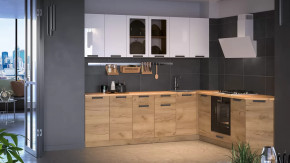 Модульная кухня «Детройт» Дуб крафт золотой/Белый глянец/Дуб крафт золотой в Нягани - nyagan.mebel-tymen.ru | фото