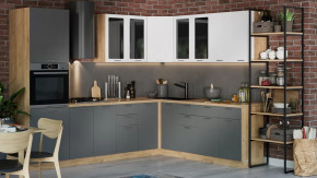 Модульная кухня «Габриэлла» Дуб крафт золотой/Сноу/Титан в Нягани - nyagan.mebel-tymen.ru | фото