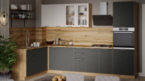 Модульная кухня «Кимберли» Дуб Крафт золотой, Сноу, Титан в Нягани - nyagan.mebel-tymen.ru | фото