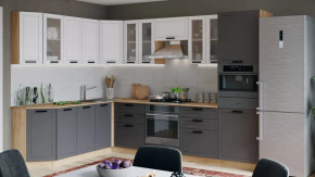 Модульная кухня «Лорас» Дуб крафт золотой/Холст белый/Холст вулкан в Нягани - nyagan.mebel-tymen.ru | фото