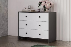 Модульная система "Дольче" Комод 3 ящика Графит / белый в Нягани - nyagan.mebel-tymen.ru | фото