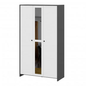 Модульная система "Дольче" Шкаф трехстворчатый Графит / белый в Нягани - nyagan.mebel-tymen.ru | фото