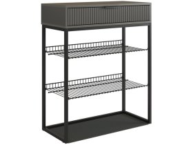 Обувница Вельвет графит/графит матовый/черный муар в Нягани - nyagan.mebel-tymen.ru | фото