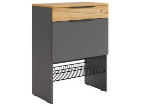 Обувница Баско графит/дуб крафт золотой в Нягани - nyagan.mebel-tymen.ru | фото