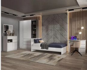 Подростковая Мэнкс №1 Белый/серый графит в Нягани - nyagan.mebel-tymen.ru | фото