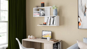 Полка настенная «Diamond» Тип 1 Белый Ясень в Нягани - nyagan.mebel-tymen.ru | фото