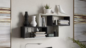 Полка настенная тип 4 Антрацит/Дуб крафт белый в Нягани - nyagan.mebel-tymen.ru | фото