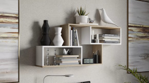 Полка настенная тип 4 Дуб Сонома/Белый в Нягани - nyagan.mebel-tymen.ru | фото