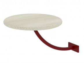 Полка прикроватная круглая Милсон белая-металл красный в Нягани - nyagan.mebel-tymen.ru | фото