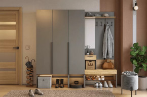 Прихожая Баско К11 графит/дуб крафт золотой в Нягани - nyagan.mebel-tymen.ru | фото