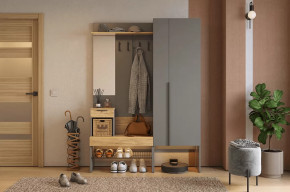Прихожая Баско К2 графит/дуб крафт золотой в Нягани - nyagan.mebel-tymen.ru | фото