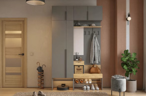 Прихожая Баско К6 графит/дуб крафт золотой в Нягани - nyagan.mebel-tymen.ru | фото