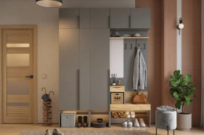 Прихожая Баско К9 графит/дуб крафт золотой в Нягани - nyagan.mebel-tymen.ru | фото