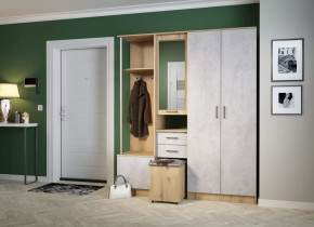 Прихожая "Дуся 1.7" УНИ, (ш1700*г480*в2015мм), ЛДСП дуб бунратти/цемент в Нягани - nyagan.mebel-tymen.ru | фото