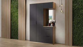 Прихожая «Хилтон» № 1 Дуб Крафт золотой, Графит матовый в Нягани - nyagan.mebel-tymen.ru | фото