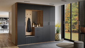 Прихожая «Хилтон» № 2 Дуб Крафт золотой, Графит матовый в Нягани - nyagan.mebel-tymen.ru | фото