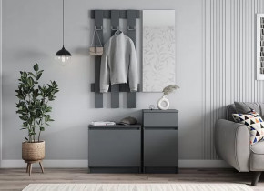 Прихожая МОРИ (МПВ600+МПЗ400+МПТ400+МПТ600), ЛДСП Графит в Нягани - nyagan.mebel-tymen.ru | фото