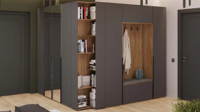 Прихожая «Порто» № 5 Яблоня Беллуно, Графит софт в Нягани - nyagan.mebel-tymen.ru | фото