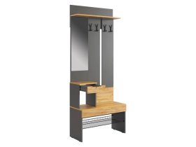 Прихожая Баско графит/дуб крафт золотой в Нягани - nyagan.mebel-tymen.ru | фото