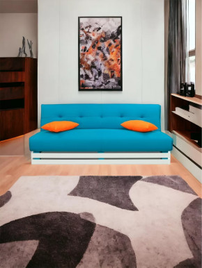 Прямой диван манго 1 Нео Азуре/Подушки Нео Оранж в Нягани - nyagan.mebel-tymen.ru | фото