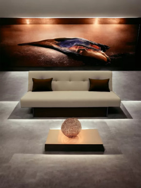 Прямой диван манго 4 Нео Латте/Подушки Нео Шоколад в Нягани - nyagan.mebel-tymen.ru | фото