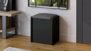 Пуф Бостон Антрацит/Велюр серый в Нягани - nyagan.mebel-tymen.ru | фото