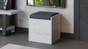 Пуф «Форест» Дуб крафт белый, Велюр Серый в Нягани - nyagan.mebel-tymen.ru | фото