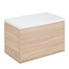 Пуф "Герда" 600*355*432 мм Дуб сонома/белый кожзам в Нягани - nyagan.mebel-tymen.ru | фото