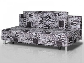 Диван Комфорт Лайт без подлокотников 2 подушки принт Рок в Нягани - nyagan.mebel-tymen.ru | фото