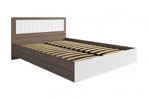 РОЗА Кровать 1400 с ПМ (сп/м 1400*2000мм), (ортопед.основание), ЛДСП Орех франклин/МДФ в Нягани - nyagan.mebel-tymen.ru | фото