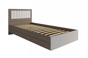 РОЗА Кровать 900 с ПМ (сп/м 900*2000мм), (ортопед.основание), ЛДСП Орех франклин/МДФ в Нягани - nyagan.mebel-tymen.ru | фото