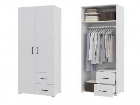 Шкаф 2 створчатый с ящиками Victor Белый в Нягани - nyagan.mebel-tymen.ru | фото