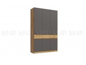 Шкаф 3-х створчатый Роджинамиф, дуб крафт/графит в Нягани - nyagan.mebel-tymen.ru | фото