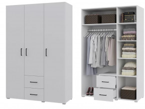 Шкаф 3 створчатый с ящиками Victor Белый в Нягани - nyagan.mebel-tymen.ru | фото